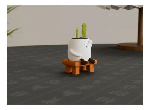 Adorable Decoración De Escritorio De Pequeña Maceta