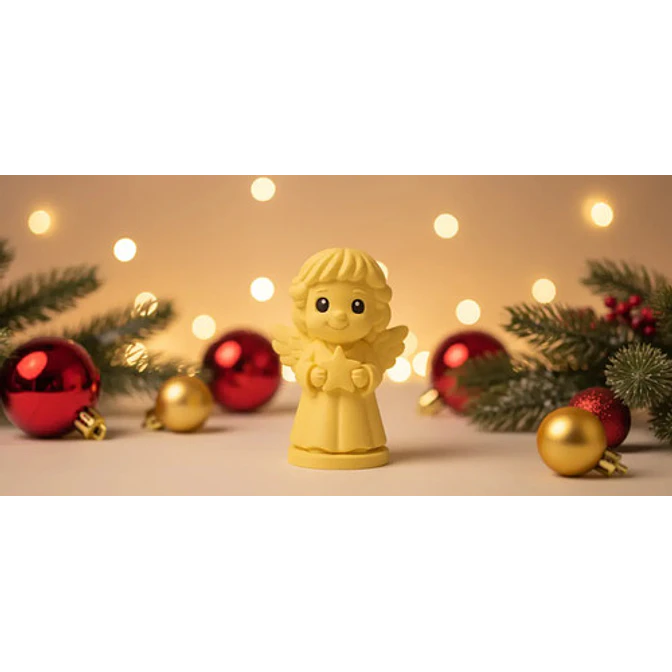 Ángel Sonriente Con Estrella Figura Navideña 1