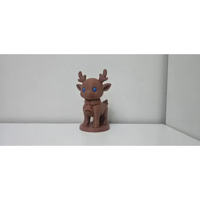 Reno Con Ojos Azules Y Figura Navideña De Campana 2