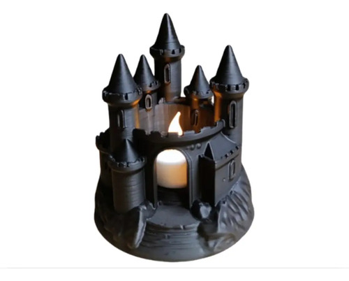 Portavelas Led- Castillo Negro