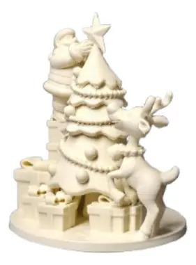 Figura Navideña - Diorama Papá Noel, Reno Y Árbol - Foto 2