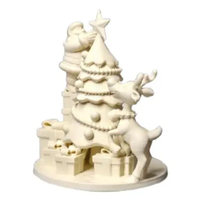 Figura Navideña - Diorama Papá Noel, Reno Y Árbol 2
