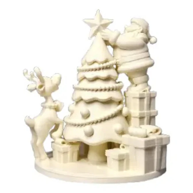 Figura Navideña - Diorama Papá Noel, Reno Y Árbol 3
