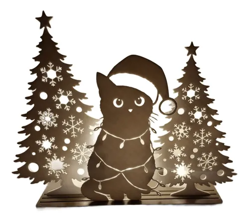 Decoración - Silueta De Gato Navideño