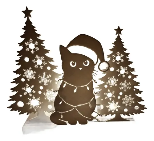 Decoración - Silueta De Gato Navideño - Foto 2