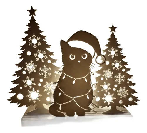 Decoración - Silueta De Gato Navideño - Foto 3