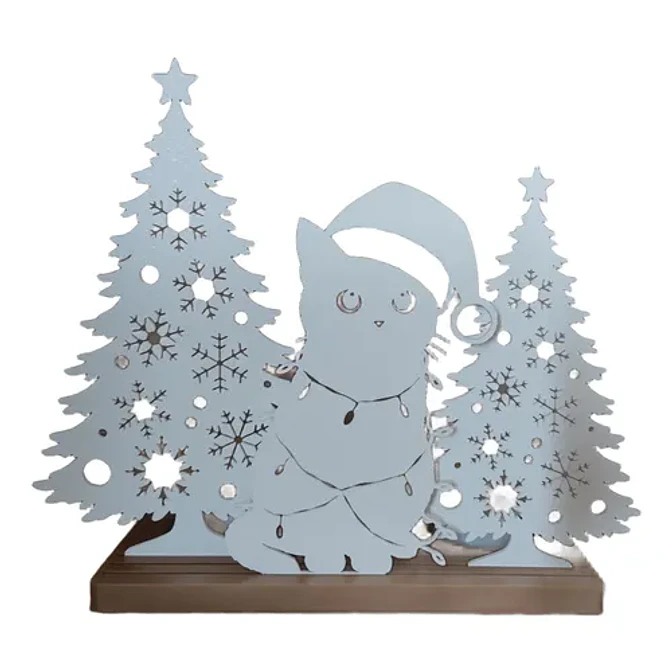 Decoración - Silueta De Gato Navideño 4