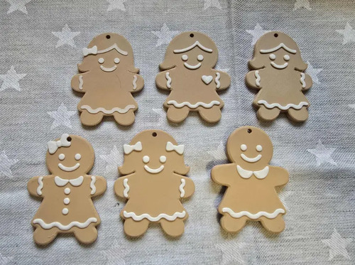 Adornos Para Árbol De Navidad Galletas De Jengibre - Pack 6