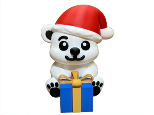 Figura Navideña- Oso De Navidad Con Regalo