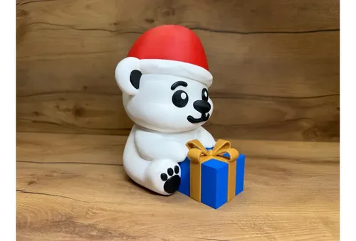 Figura Navideña- Oso De Navidad Con Regalo - Foto 2