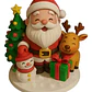 Figura Navideña - Diorama Papá Noel, Reno Y Muñero De Nieve - Miniatura 1