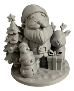 Figura Navideña - Diorama Papá Noel, Reno Y Muñero De Nieve - Foto 2