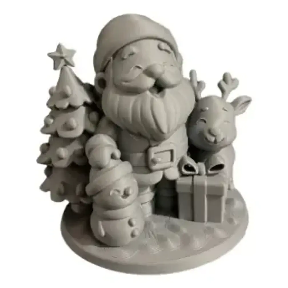 Figura Navideña - Diorama Papá Noel, Reno Y Muñero De Nieve 2