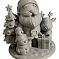 Figura Navideña - Diorama Papá Noel, Reno Y Muñero De Nieve - Miniatura 2