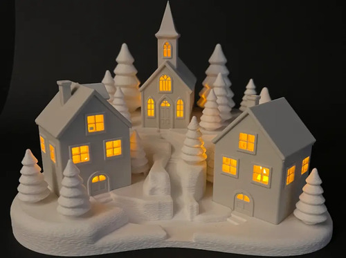 Adorno Navideño- Casas De Velas Nevadas