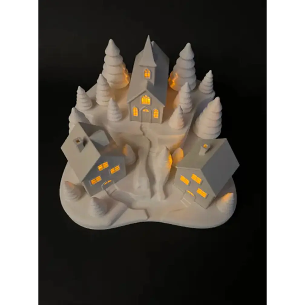 Adorno Navideño- Casas De Velas Nevadas 3