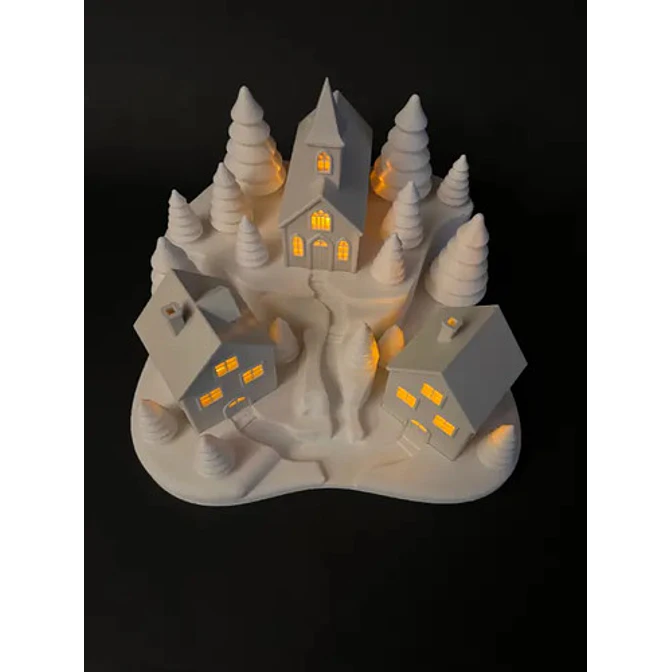 Adorno Navideño- Casas De Velas Nevadas 3