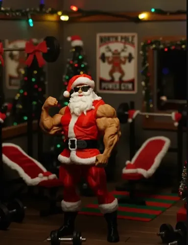 Adorno Navidad - Papa Noel Musculoso - Foto 3