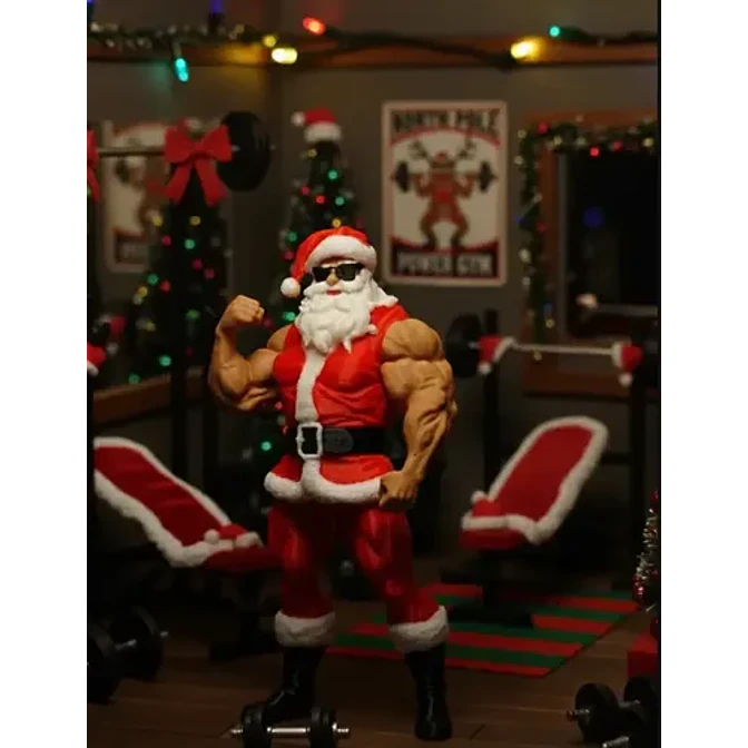 Adorno Navidad - Papa Noel Musculoso 3