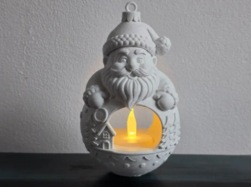 Portavelas De Papá Noel Colgable