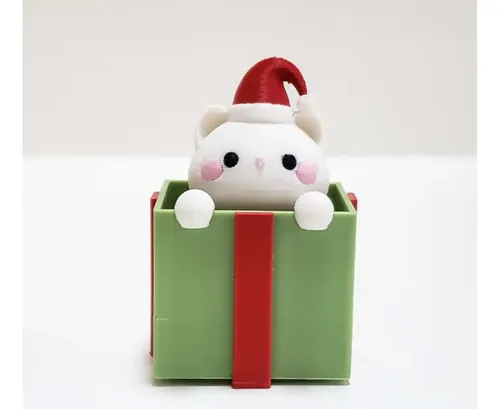 Adorno Navideño- Gato Sorpresa De Navidad - Foto 2