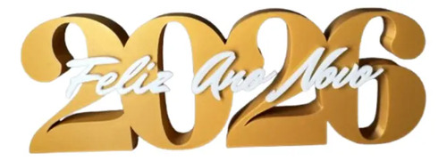 Feliz Año Nuevo 2026 - Placa Decorativa