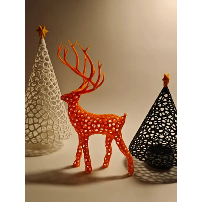 Adorno Navidad - Reno Voronoi 4