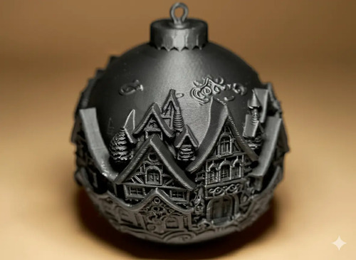 Adorno Aldea - Esfera Navidad Negro - Foto 2
