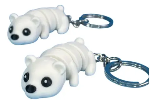 Llaveros - Modelo Oso Polar Flexible (pack De 2)