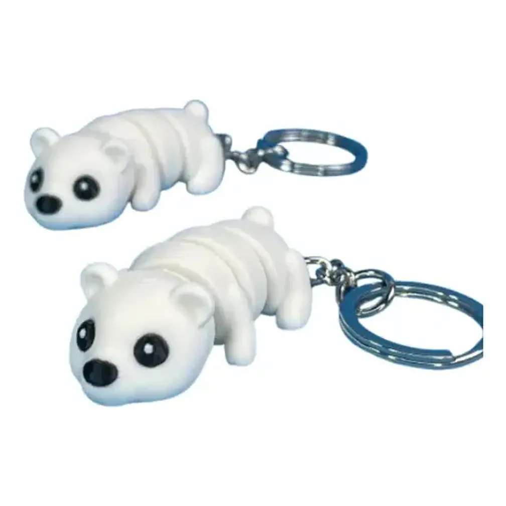 Llaveros - Modelo Oso Polar Flexible (pack De 2) 1