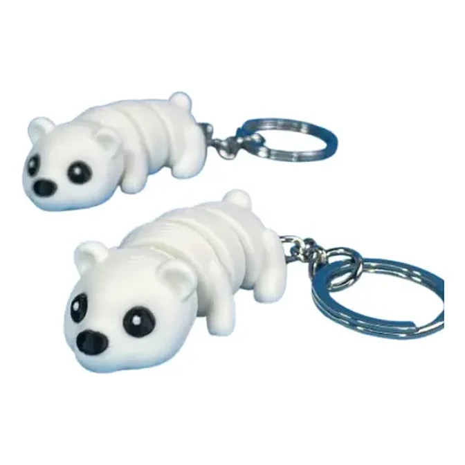 Llaveros - Modelo Oso Polar Flexible (pack De 2) 1