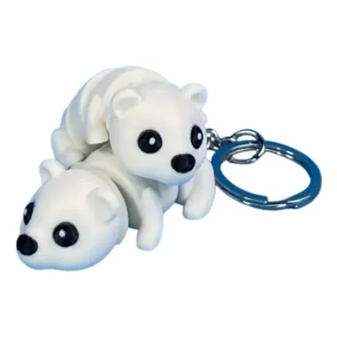Llaveros - Modelo Oso Polar Flexible (pack De 2) 2