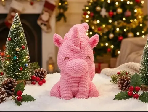 Adorno - Unicornio De Navidad Estilo Tejido - Foto 2