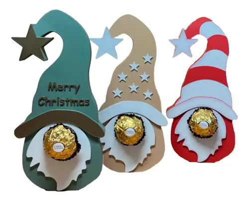 Adorno Navidad Chocolates - Gnomos (pack 3 Un)