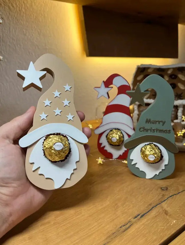Adorno Navidad Chocolates - Gnomos (pack 3 Un) - Foto 4