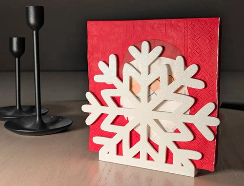 Servilletero Navideño - Copo De Nieve - Foto 3