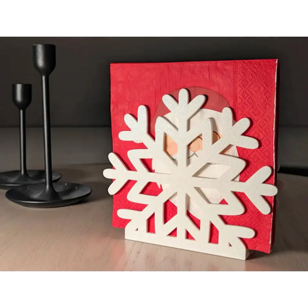 Servilletero Navideño - Copo De Nieve 3