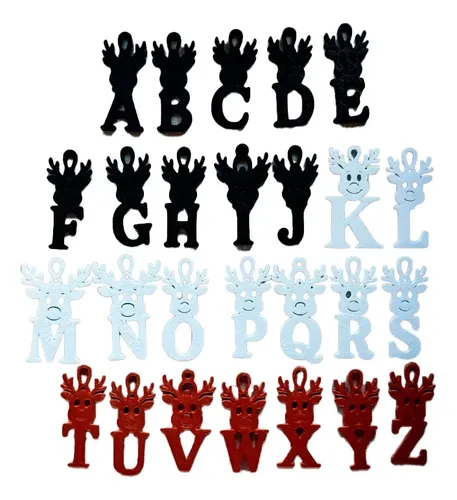 Adornos Navideños Abecedario - Diseño Alce (letras A-z)