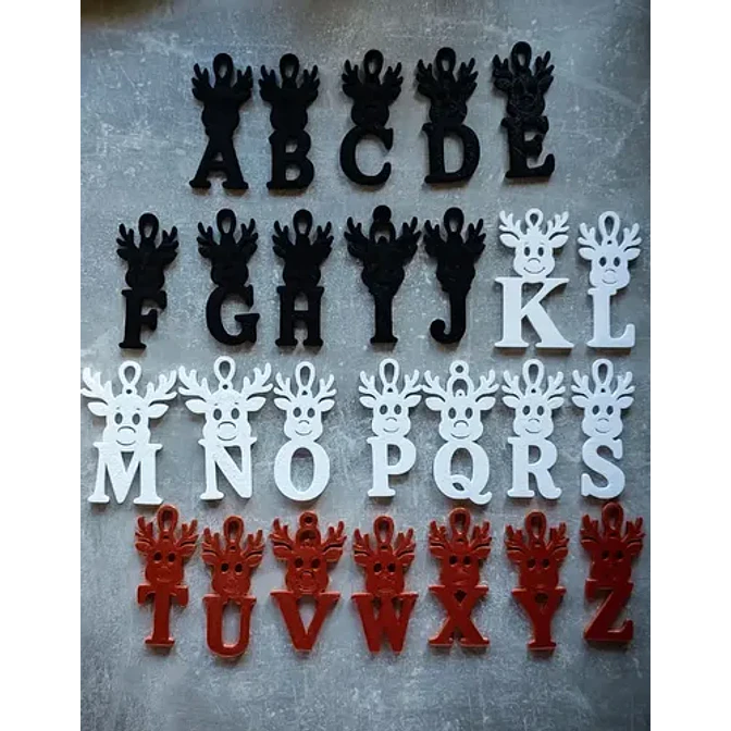 Adornos Navideños Abecedario - Diseño Alce (letras A-z) 4