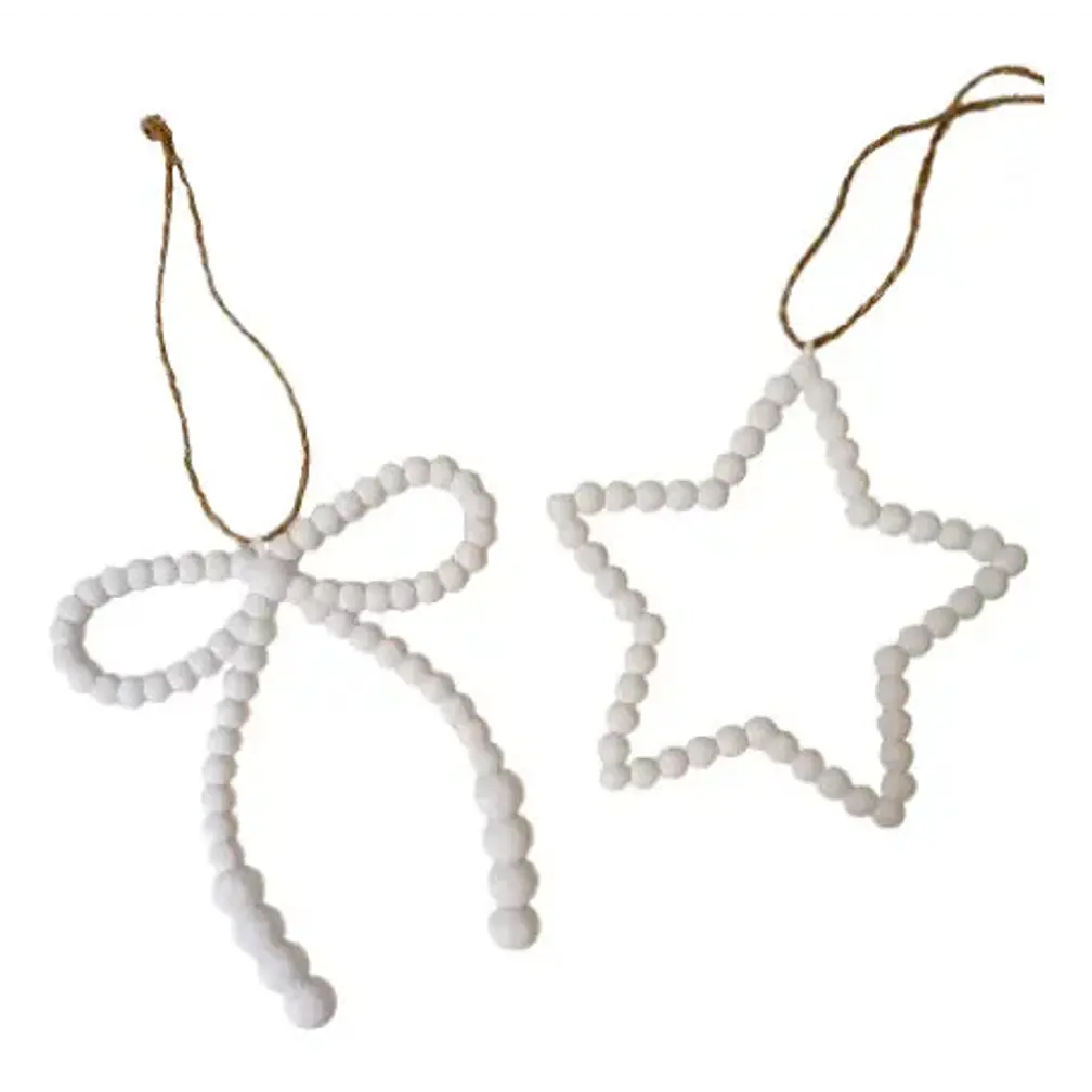 Elegante Conjunto De Adornos Navideños De Cuentas 2