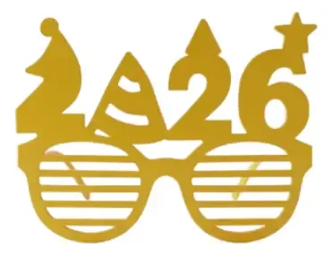 Gafas De Fiesta De Año Nuevo 2026 Doradas