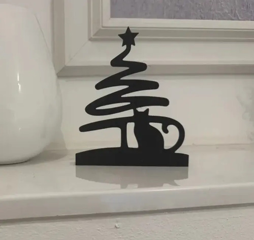 Adorno - Árbol Y Gato De Navidad Minimalista - Foto 2