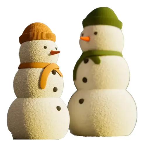 Adornos Navidad - Muñecos De Nieve Efecto Peludo (pack 2 Un)
