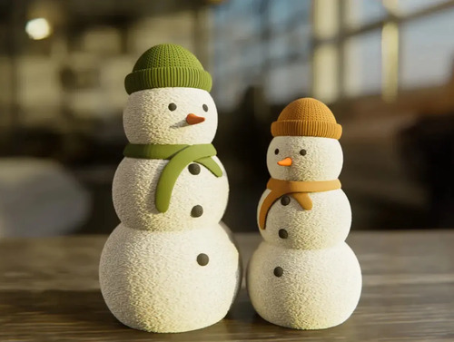 Adornos Navidad - Muñecos De Nieve Efecto Peludo (pack 2 Un) - Foto 2