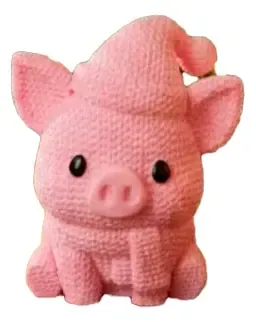 Adorno - Cerdito De Navidad Estilo Tejido