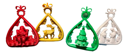 Adornos Navidad En Forma De Lágrima (pack 4 Un)