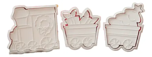 Cortadores De Galletas - Tren Navideño (pack 3 Un)