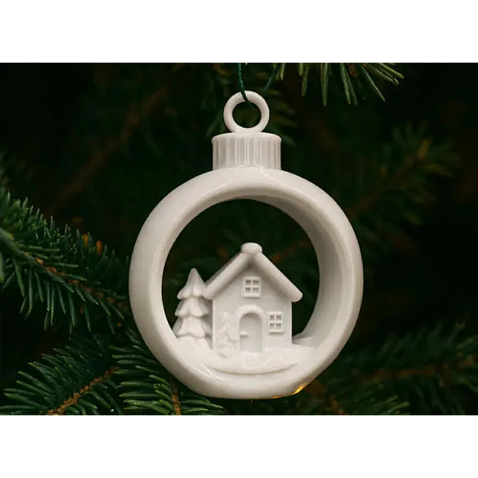 Bola De Navidad Con Casa De Navidad 1