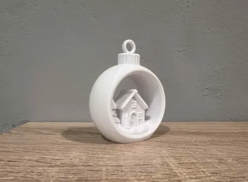 Bola De Navidad Con Casa De Navidad - Foto 2