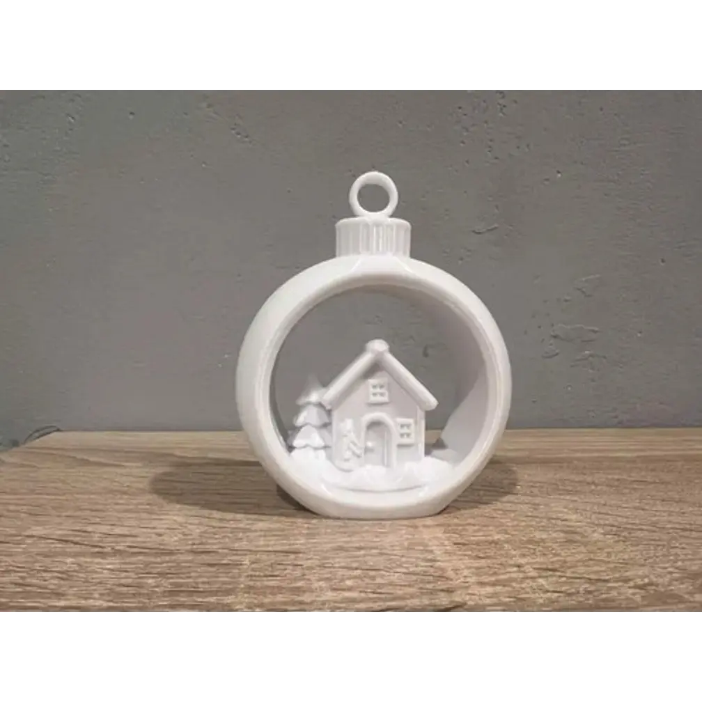 Bola De Navidad Con Casa De Navidad 3